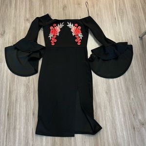 Strapless midi dress